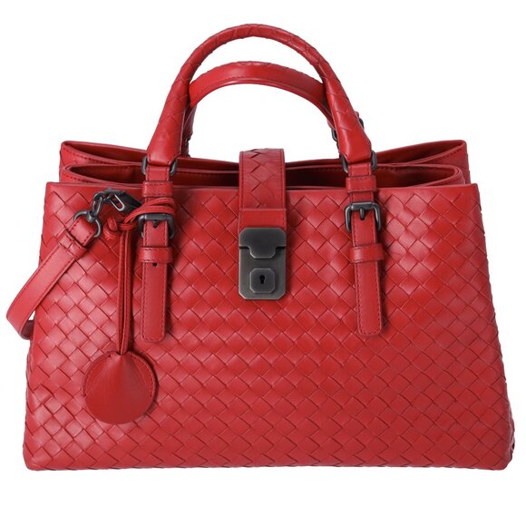 BOTTEGA VENETA Small Rome Bag Handbag Red Leather - Picture 1 of 10